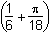 the quantity 1 over 6 plus pi over 18